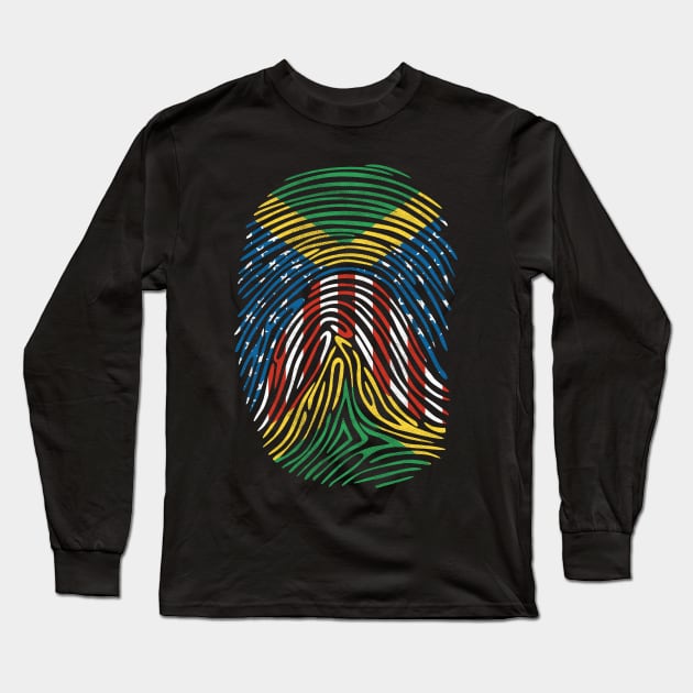 Jamaican American Flag Long Sleeve T-Shirt by GR-ART